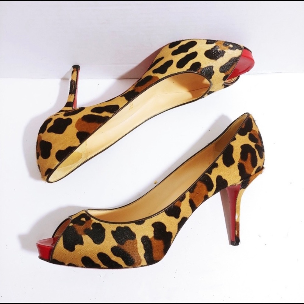 Christian Louboutin leopard ponyhair redbottoms